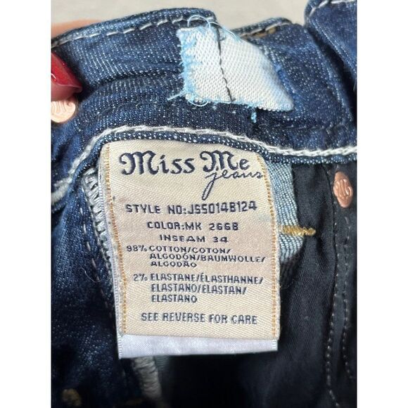 Miss Me Signature Boot Cut Bling Flap Pocket Medium Wash Jeans 27x29.5 *ALTERED* - Picture 12 of 16